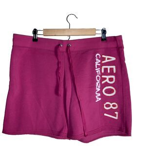 Aeropostale Y2K 2000s Aero Sweat Shorts Spellout Womens Mcbling XL Pink Lounge